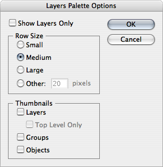 Layer Palette Options